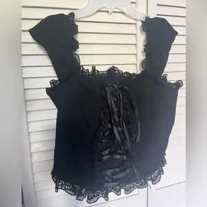 Dolls Kill Black Lace Corset